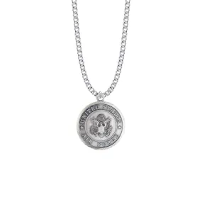 1-1/8 Inch Round Nickel Silver U.S. Air Force Medal with Christ Strengthens Me on Back (Not Available - License Pending)