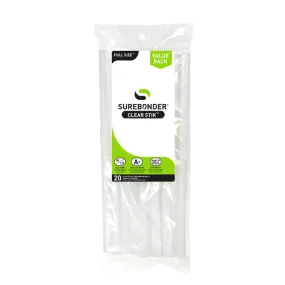 10" Surebonder Full Size Clear Hot Glue Sticks - Hi & Low Temps | 20 Count