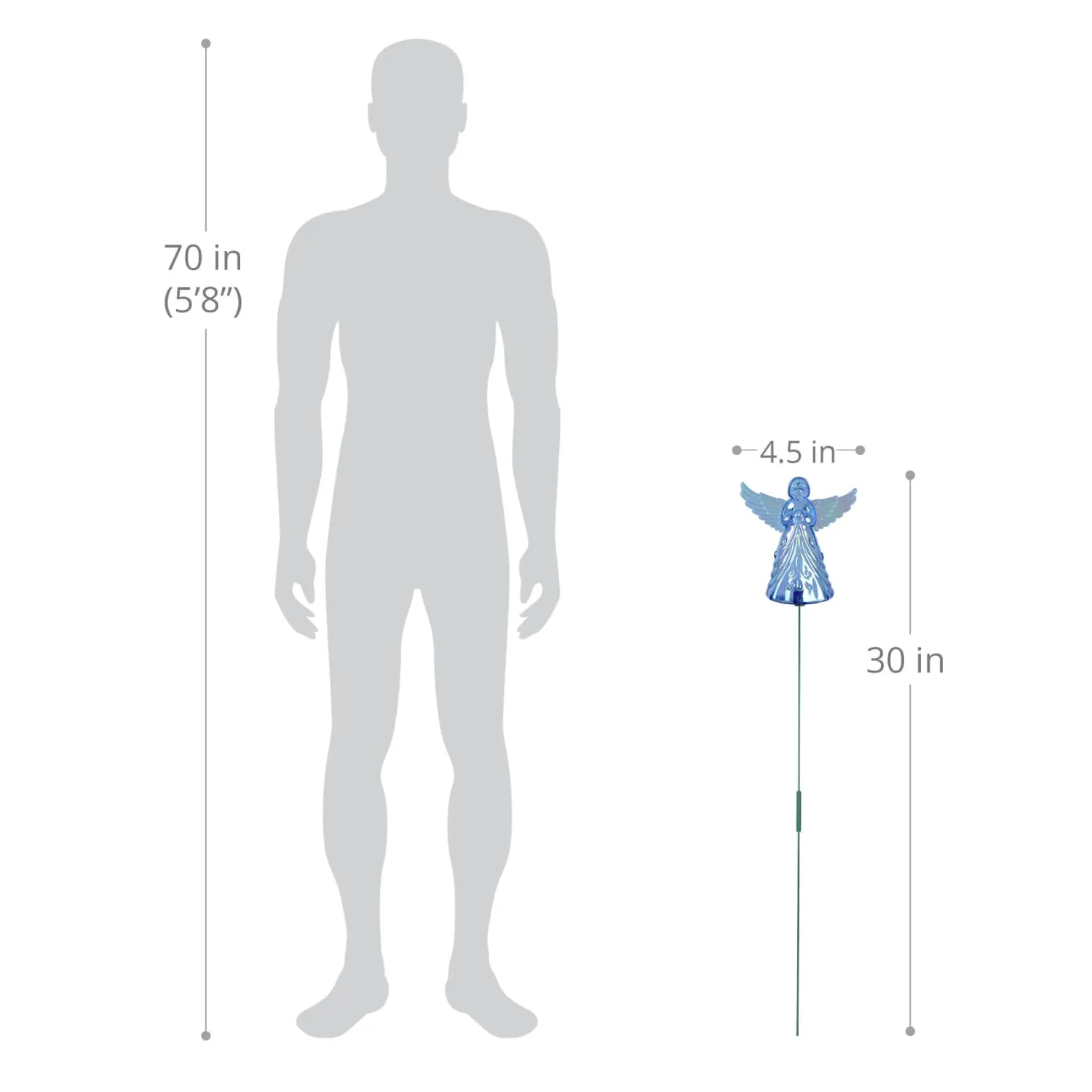 2 Piece Blue Angel WindyWing Garden Stakes, 4.5 by 30 Inches