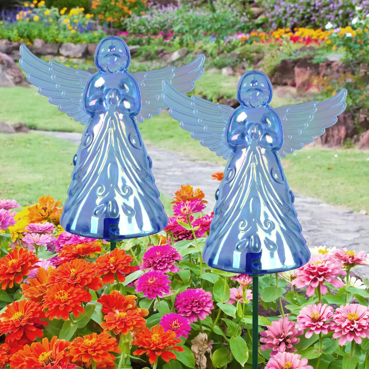 2 Piece Blue Angel WindyWing Garden Stakes, 4.5 by 30 Inches