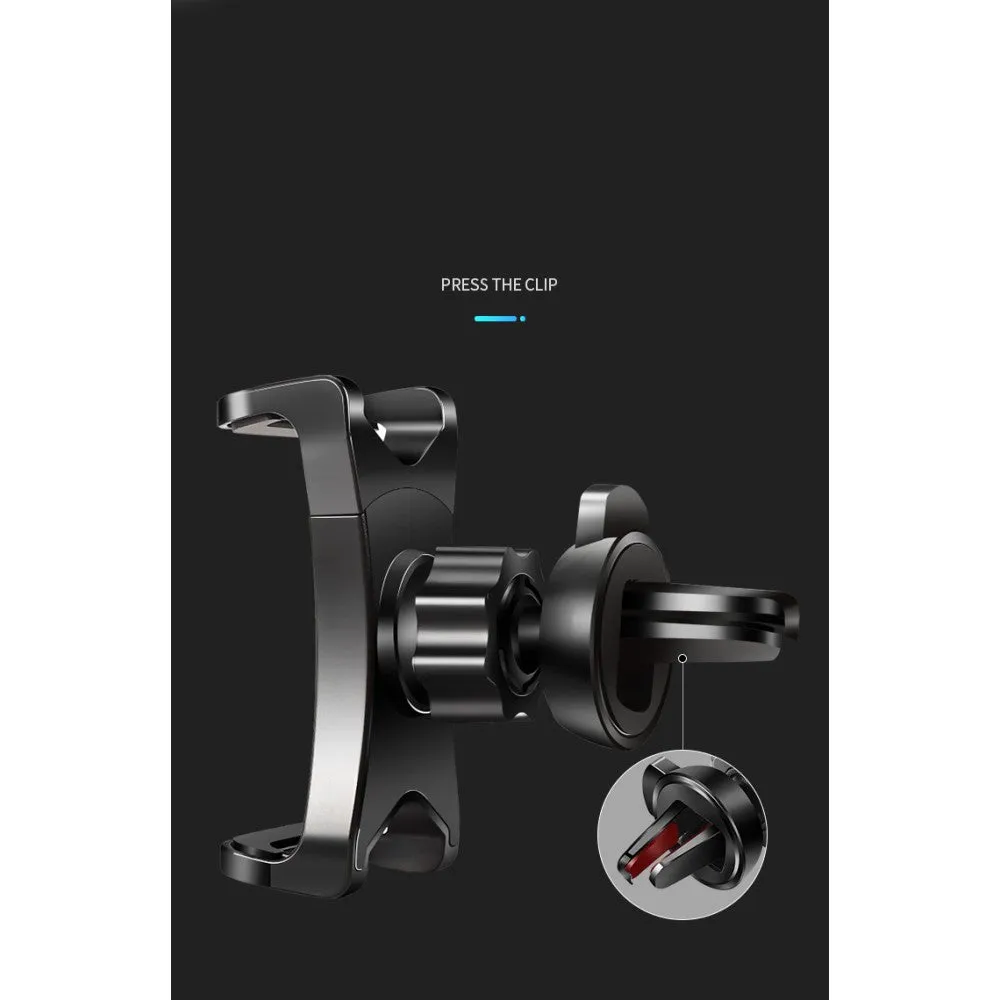 3 in 1 Car GPS Smartphone Holder: Dashboard / Visor Clamp   AC Grid Clip for Intex cloud Force - Black