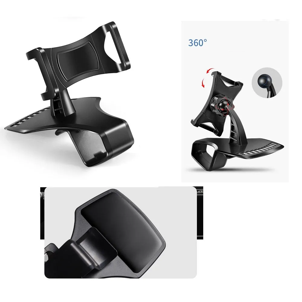 3 in 1 Car GPS Smartphone Holder: Dashboard / Visor Clamp   AC Grid Clip for Intex cloud Force - Black