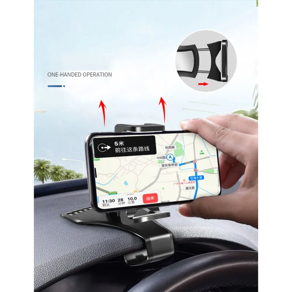3 in 1 Car GPS Smartphone Holder: Dashboard / Visor Clamp   AC Grid Clip for Intex cloud Force - Black