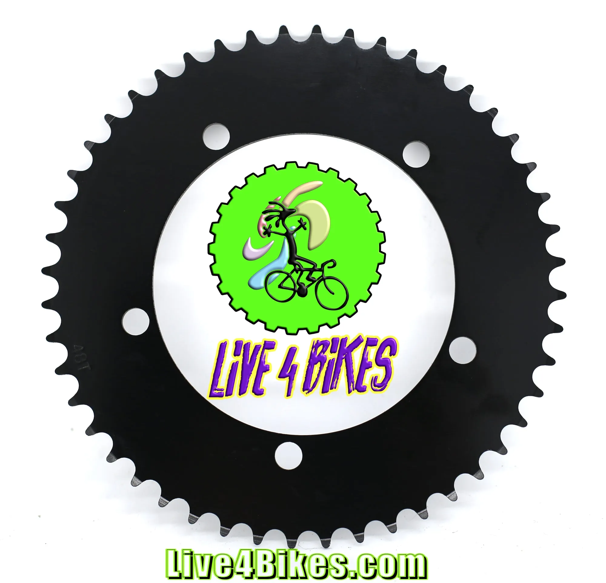 48t Chainring Sprocket 1/2x1/8 130BCD 5 bolt Single speed Black  - Live 4 bikes