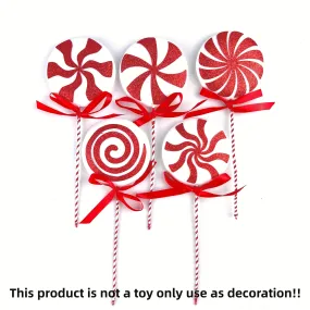 5pcs Christmas Simulation Candy Lollipop Christmas Tree Ornament