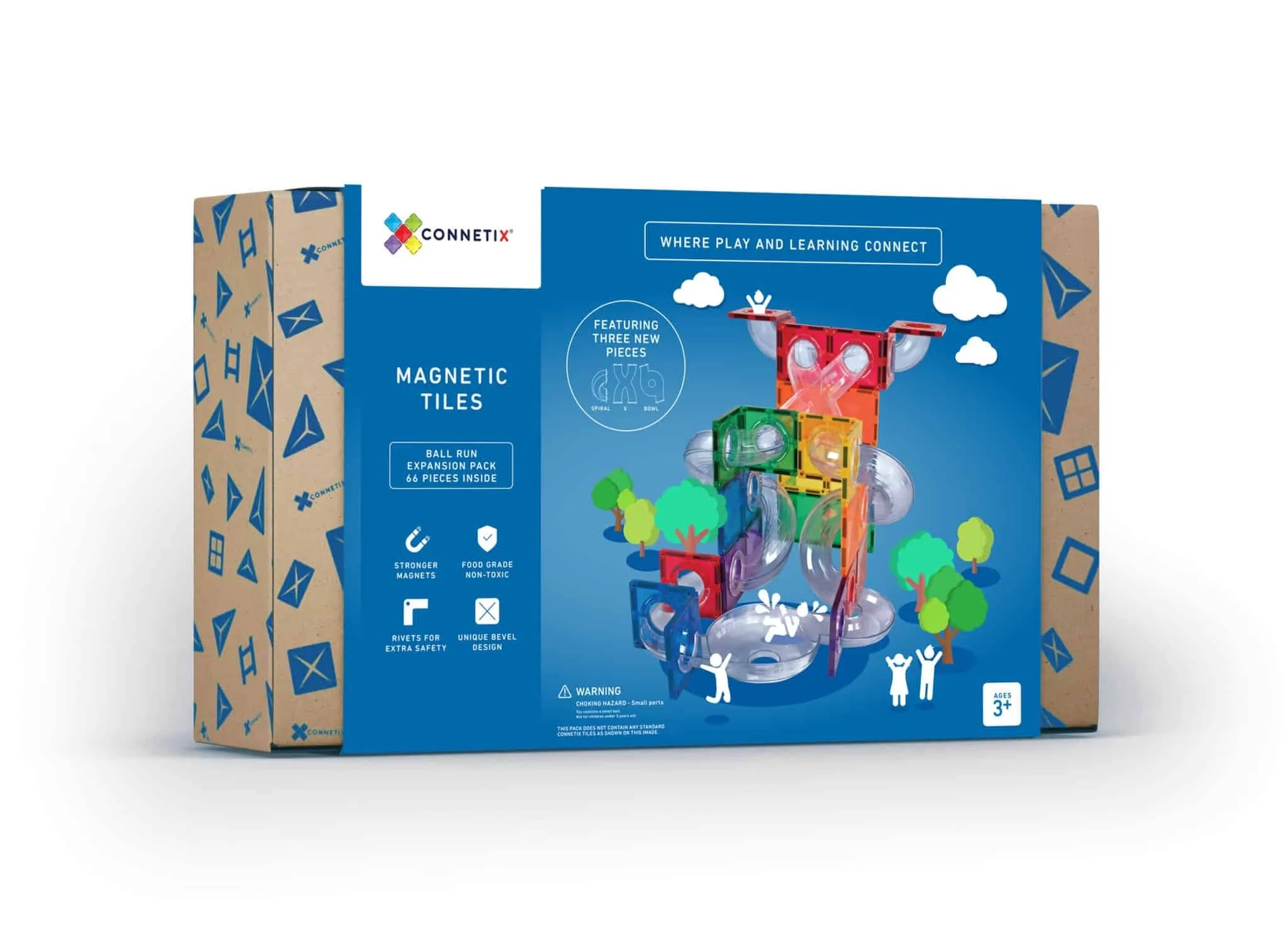 66 Piece Ball Run Rainbow Expansion Pack - Connetix Tiles