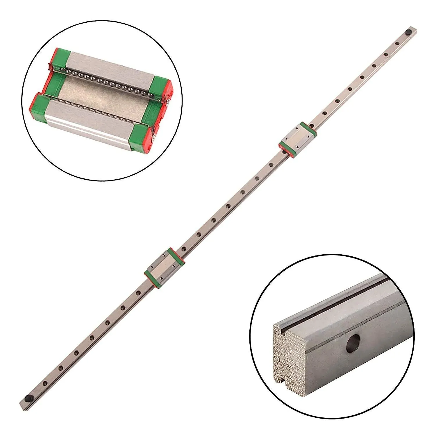 700mm Linear Rail Guide MGN12 Linear Rail with 2 Stainless Steel