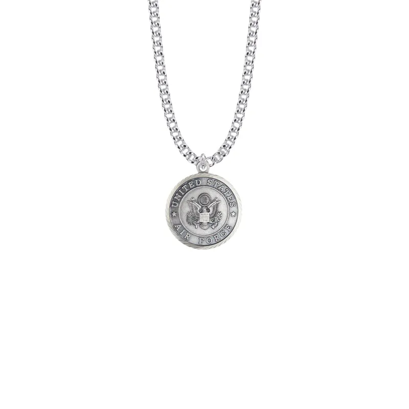7/8 Inch Round Nickel Silver U.S. Air Force Medal with Christ Strengthens Me on Back (Not Available - License Pending)
