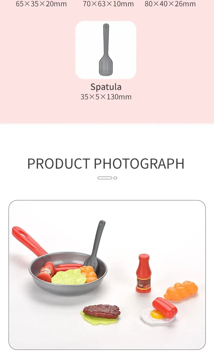 8PCS Children Kitchen Food Toys Simulation Cookware Game Set Pretend Play Pot Steak Vegetable Bread Hot Dog Omelette Kids Gift