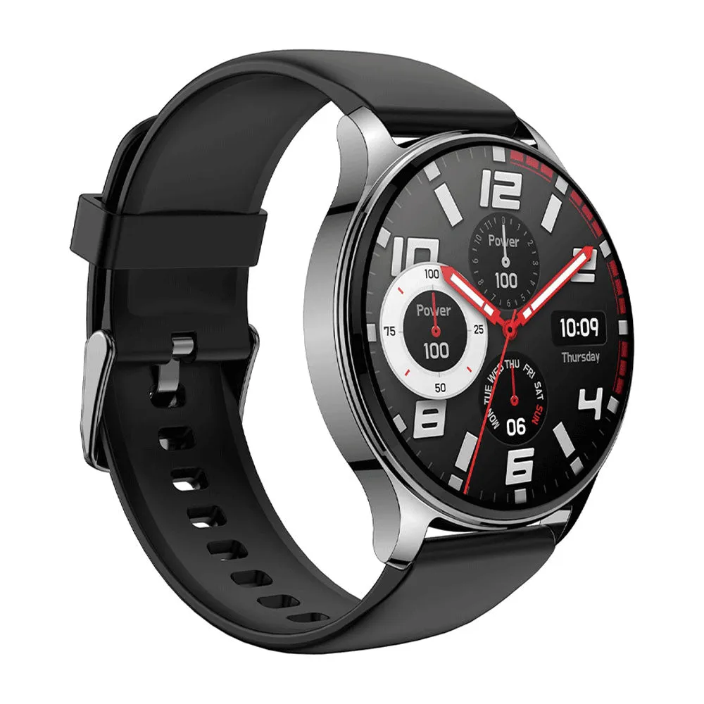 Amazfit Pop 3R Smart Watch (45.5mm) Silver Case With Black Silicone Strap