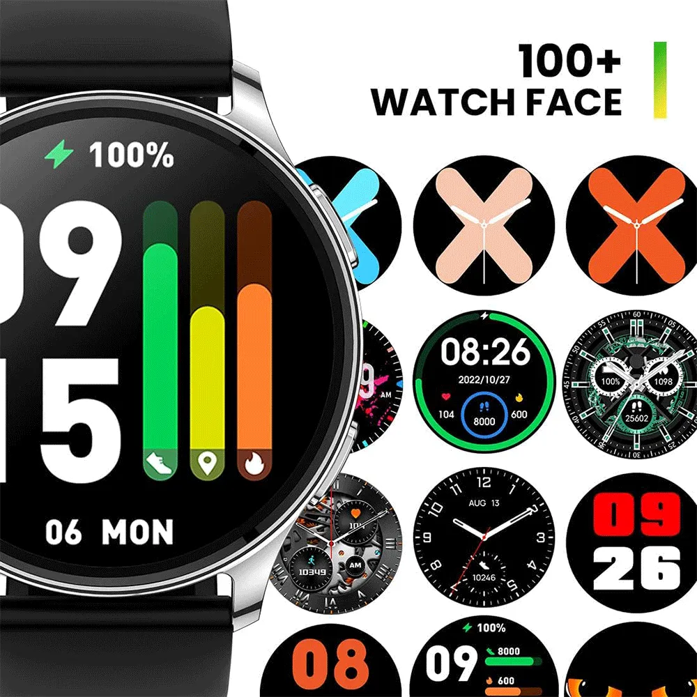 Amazfit Pop 3R Smart Watch (45.5mm) Silver Case With Black Silicone Strap