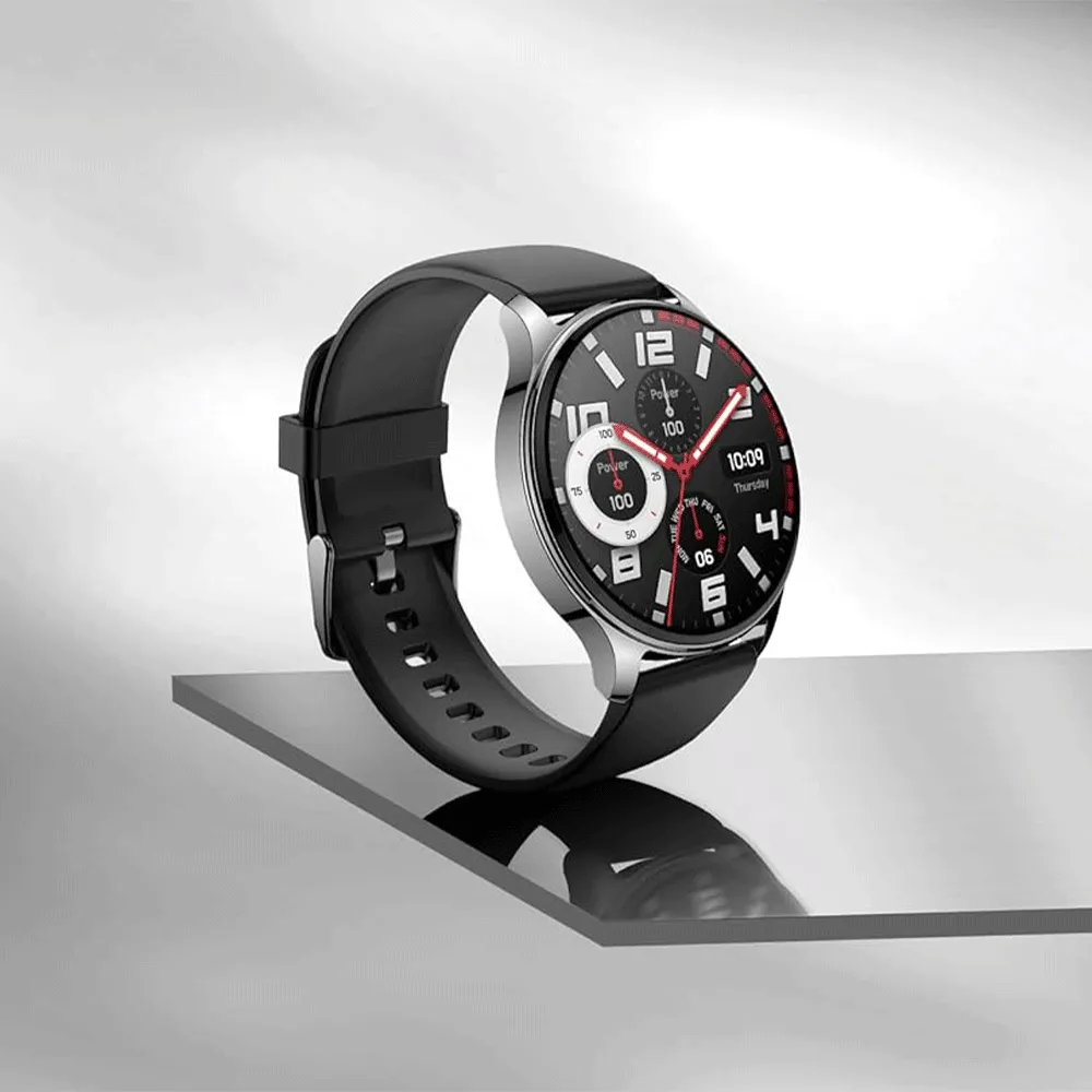 Amazfit Pop 3R Smart Watch (45.5mm) Silver Case With Black Silicone Strap