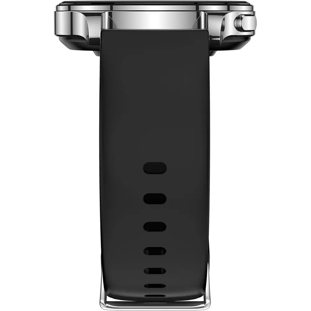 Amazfit Pop 3R Smart Watch (45.5mm) Silver Case With Black Silicone Strap