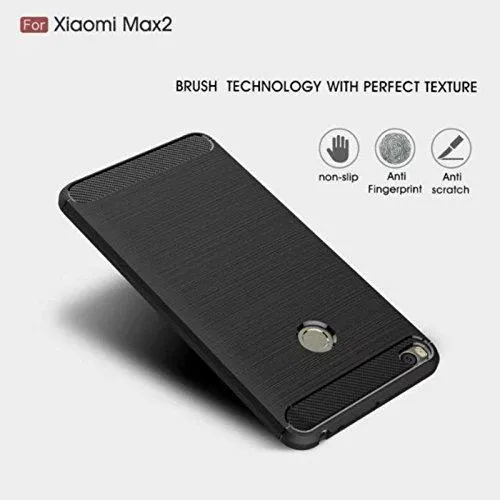 Annure Mi Max 2 Back Cover Case - Rugged Armor Shock Proof Soft TPU Back Case for Xiaomi Mi Max 2 [July 2017 release]... (Black)