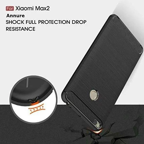 Annure Mi Max 2 Back Cover Case - Rugged Armor Shock Proof Soft TPU Back Case for Xiaomi Mi Max 2 [July 2017 release]... (Black)
