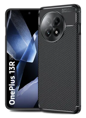 Aramid Fibre Rugged Flexible TPU Series Shockproof Armor Back Cover for OnePlus 13R 5G, 6.78 inch, Black