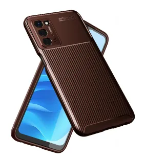 Aramid Fibre Series Shockproof Armor Back Case for Oppo A53s 5G, 6.52 inch, Brown