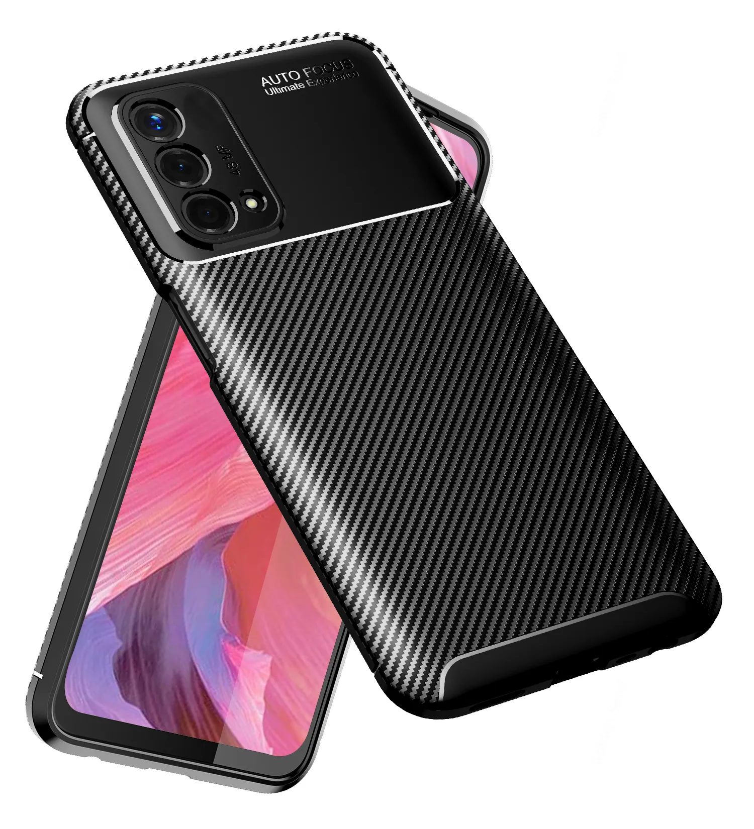 Aramid Fibre Series Shockproof Armor Back Case for Oppo A74 5G, 6.5 inch, Black