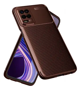 Aramid Fibre Series Shockproof Armor Back Case for Realme 9 5G, Realme 8 5G, Realme Narzo 30 5G, 6.5 inch, Brown