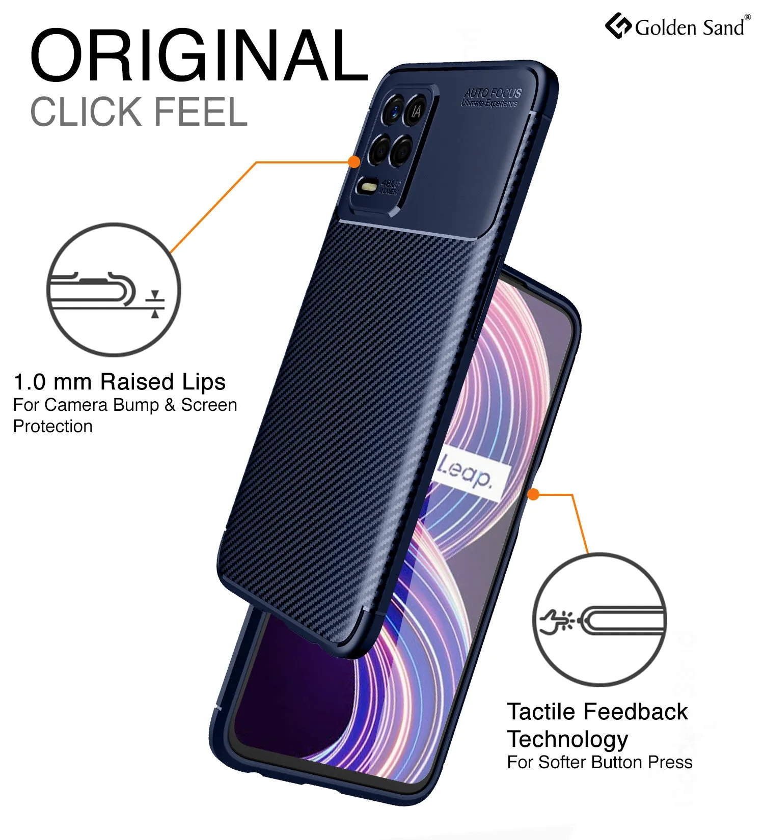 Aramid Fibre Series Shockproof Armor Back Case for Realme 9 5G, Realme 8s 5G, Realme 8 5G, Realme Narzo 30 5G, 6.5 inch, Blue