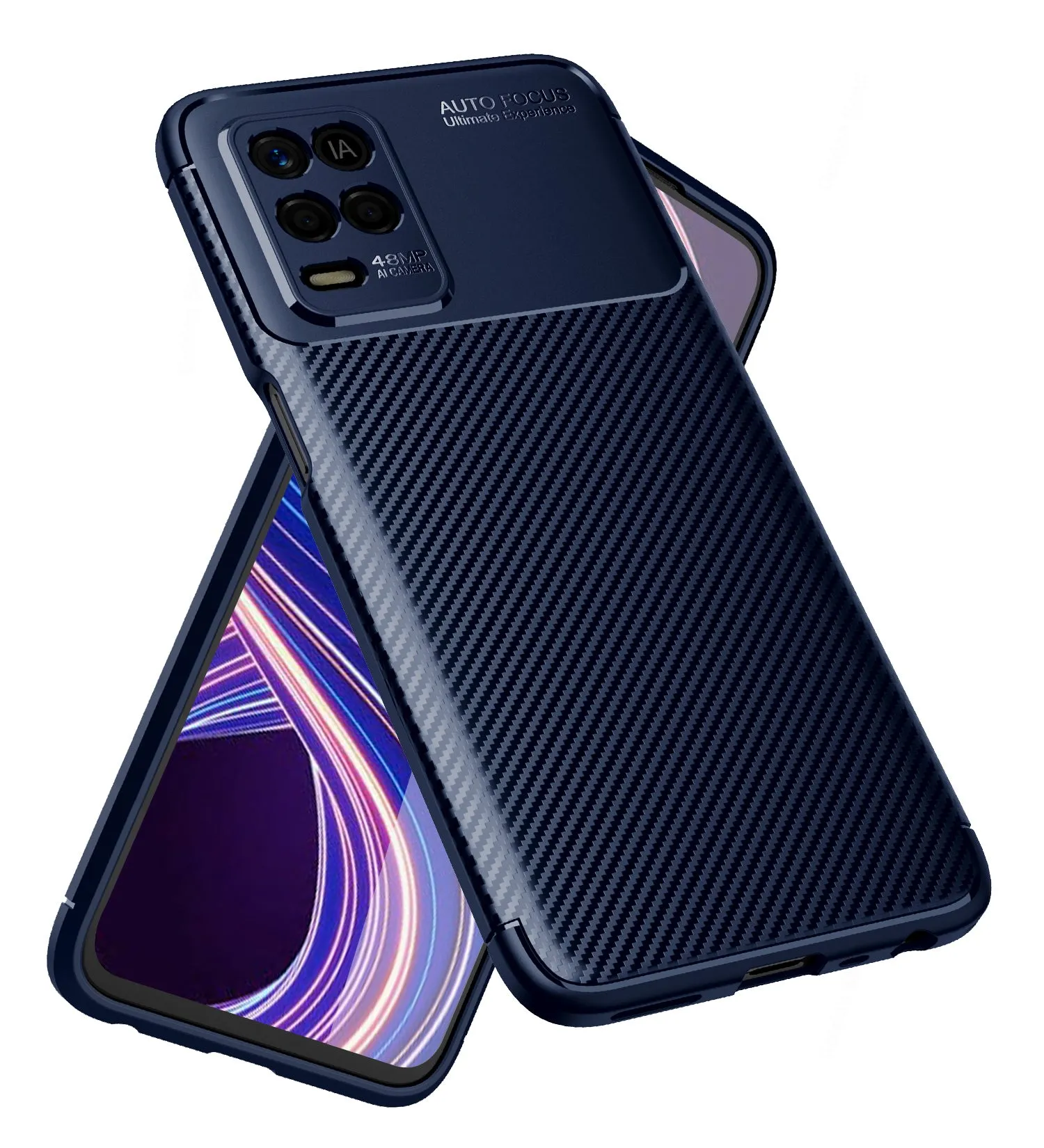 Aramid Fibre Series Shockproof Armor Back Case for Realme 9 5G, Realme 8s 5G, Realme 8 5G, Realme Narzo 30 5G, 6.5 inch, Blue