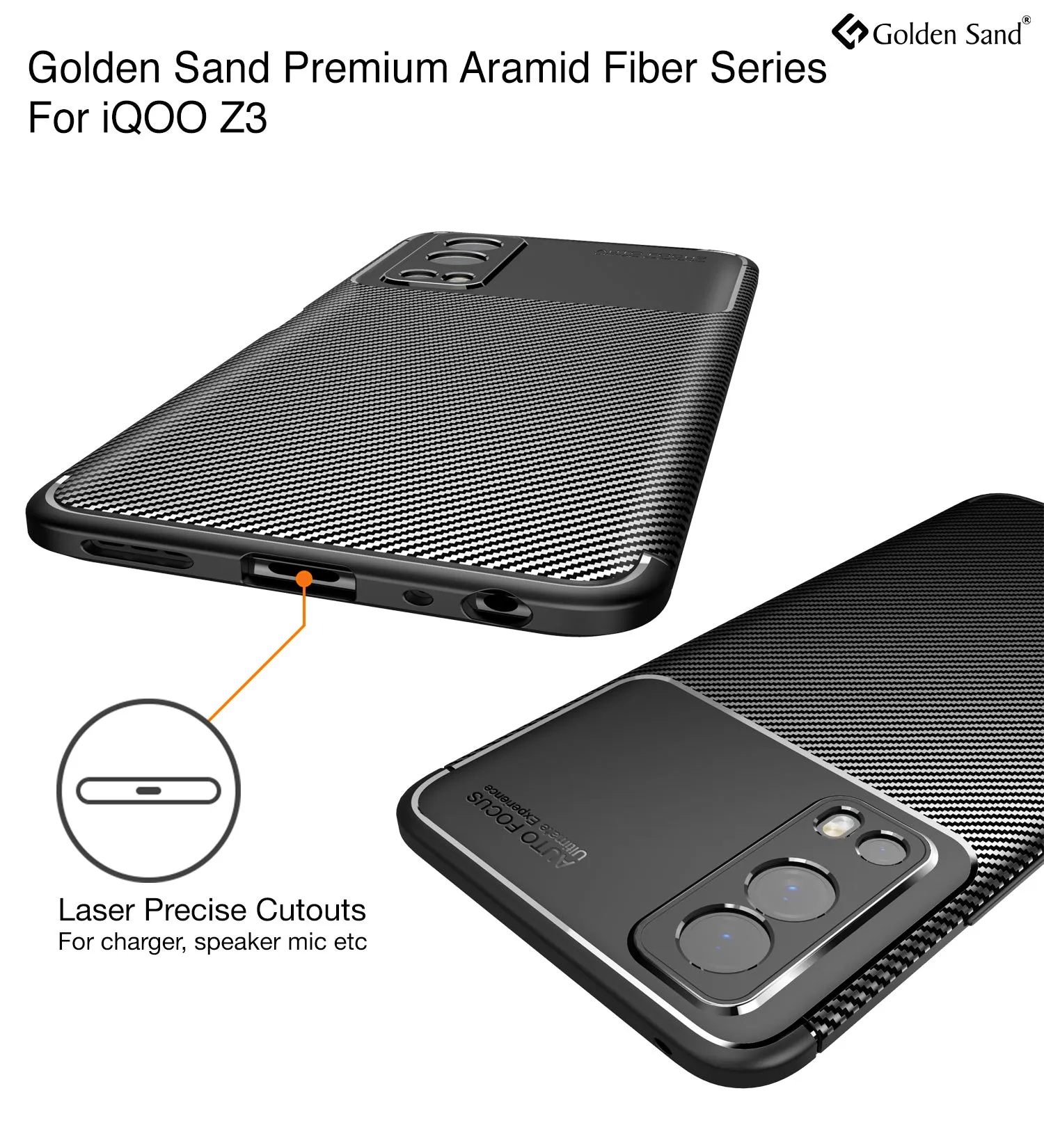 Aramid Fibre Series Shockproof Armor Back Case for vivo iQOO Z3,, 6.58 inch, Black