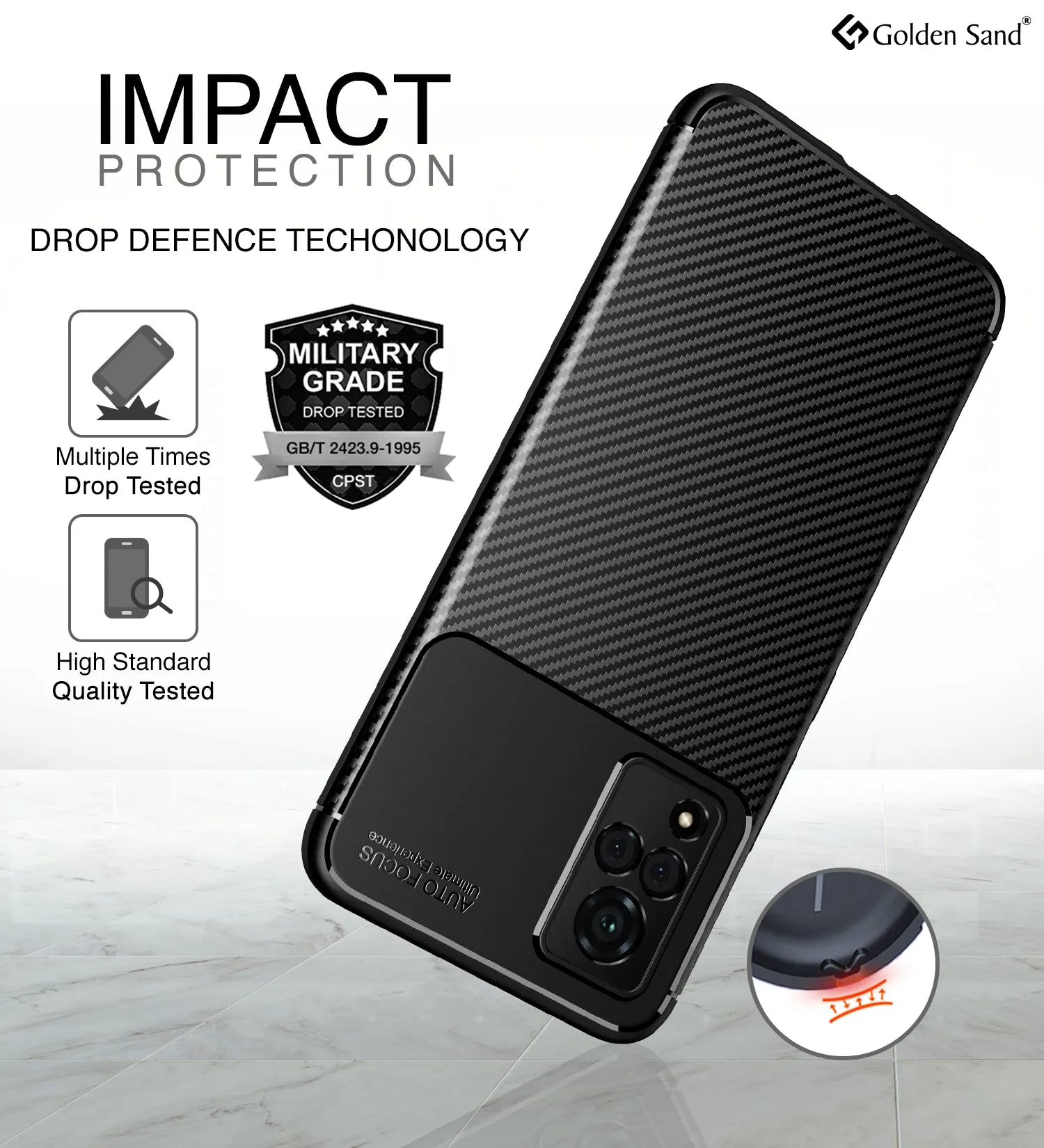 Aramid Fibre Series Shockproof Armor Back Case for Vivo V21, Vivo V21 5G, 6.44 inch, Black