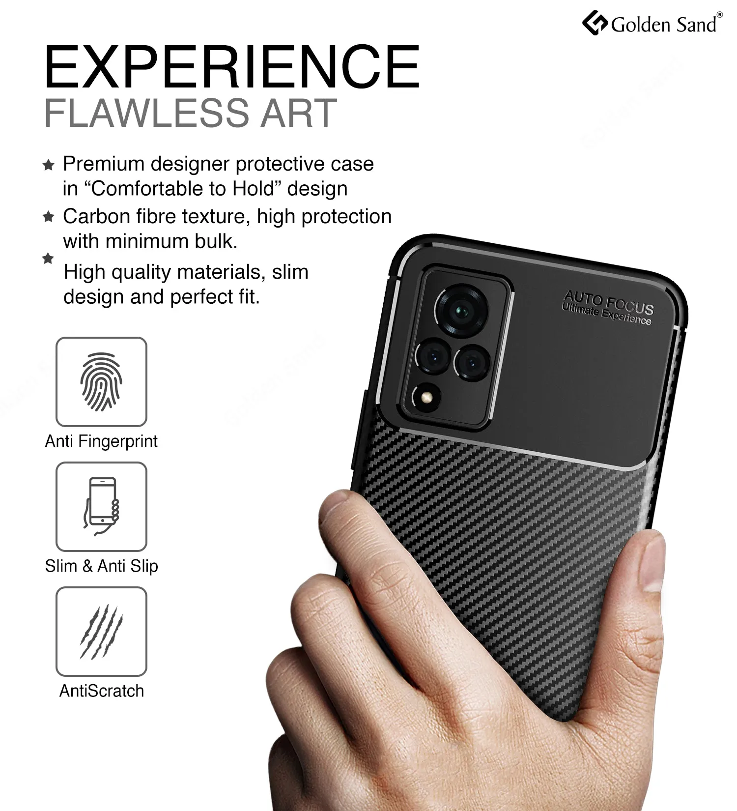 Aramid Fibre Series Shockproof Armor Back Case for Vivo V21, Vivo V21 5G, 6.44 inch, Black