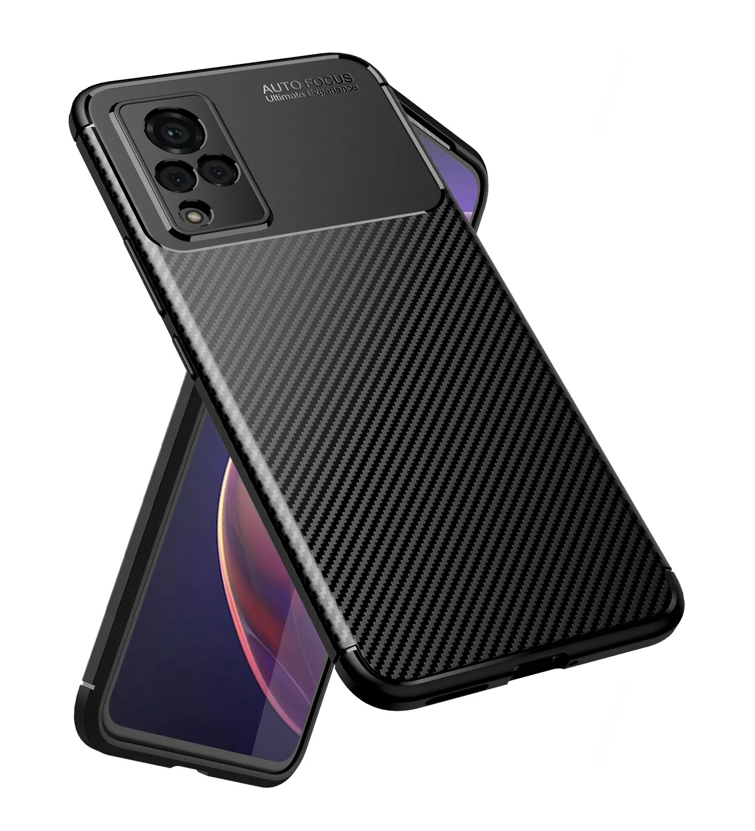 Aramid Fibre Series Shockproof Armor Back Case for Vivo V21, Vivo V21 5G, 6.44 inch, Black