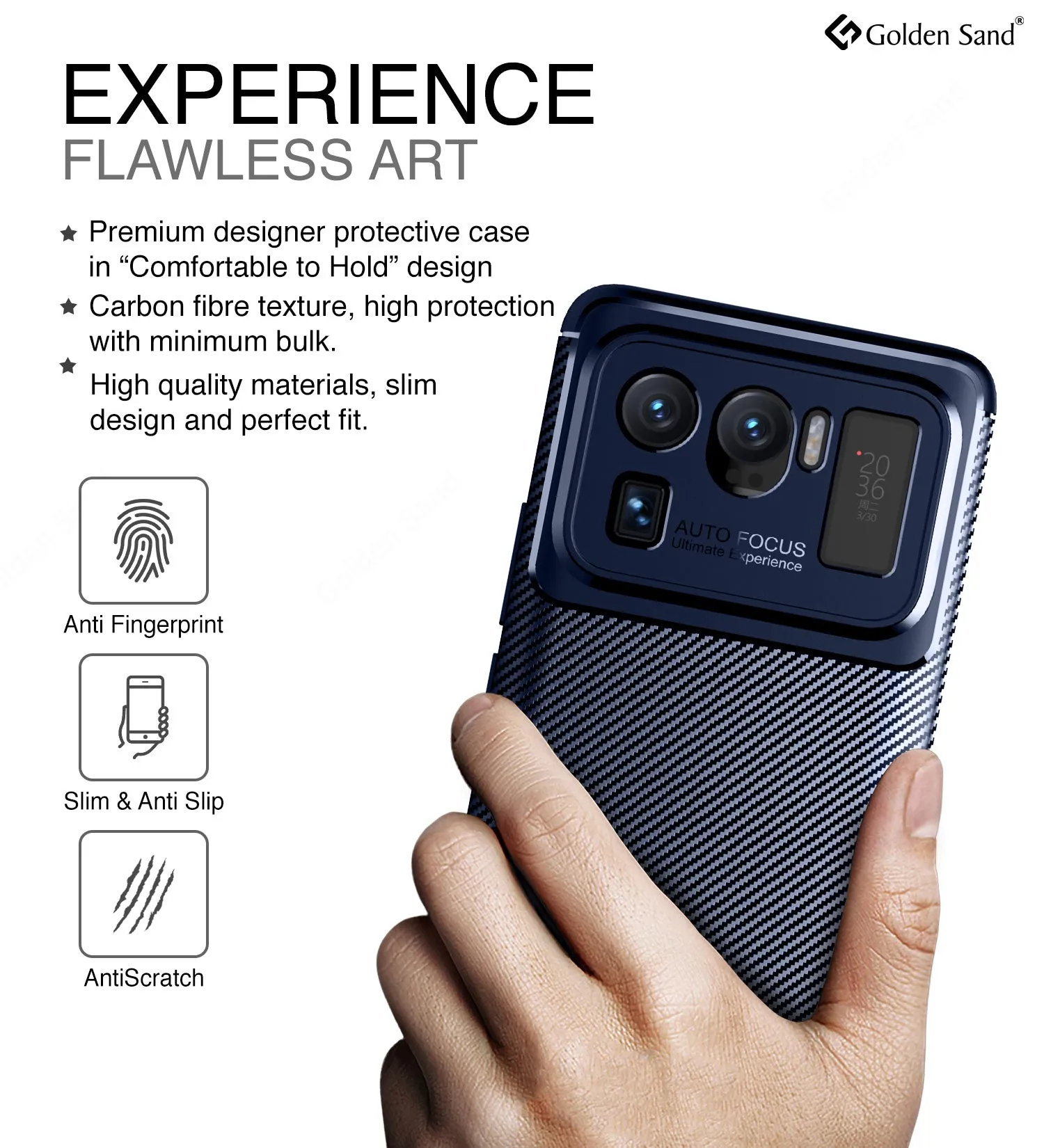 Aramid Fibre Series Shockproof Armor Back Case for Xiaomi Mi 11 Ultra, 6.81 inch, Blue