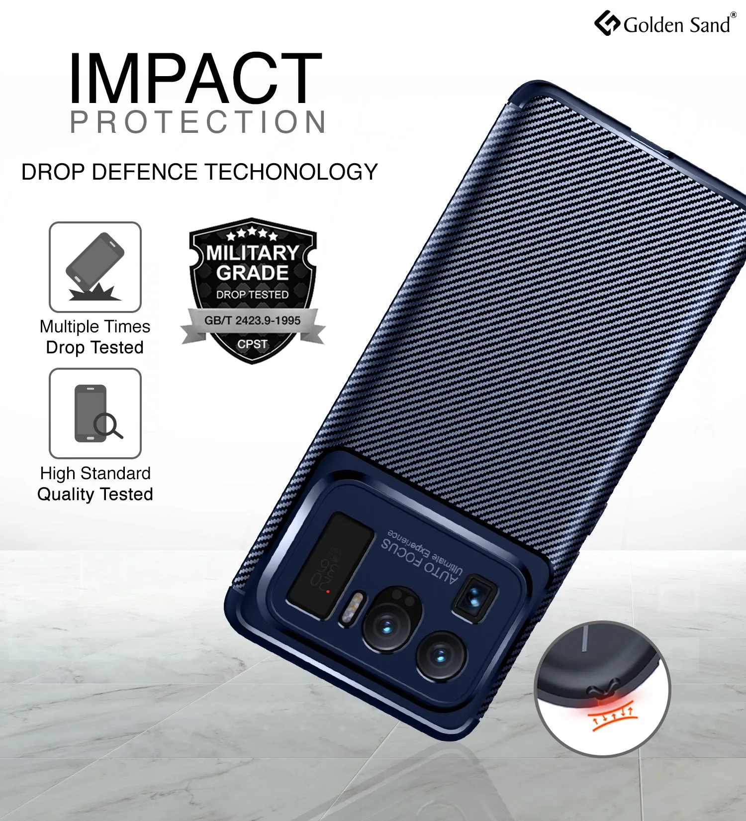 Aramid Fibre Series Shockproof Armor Back Case for Xiaomi Mi 11 Ultra, 6.81 inch, Blue