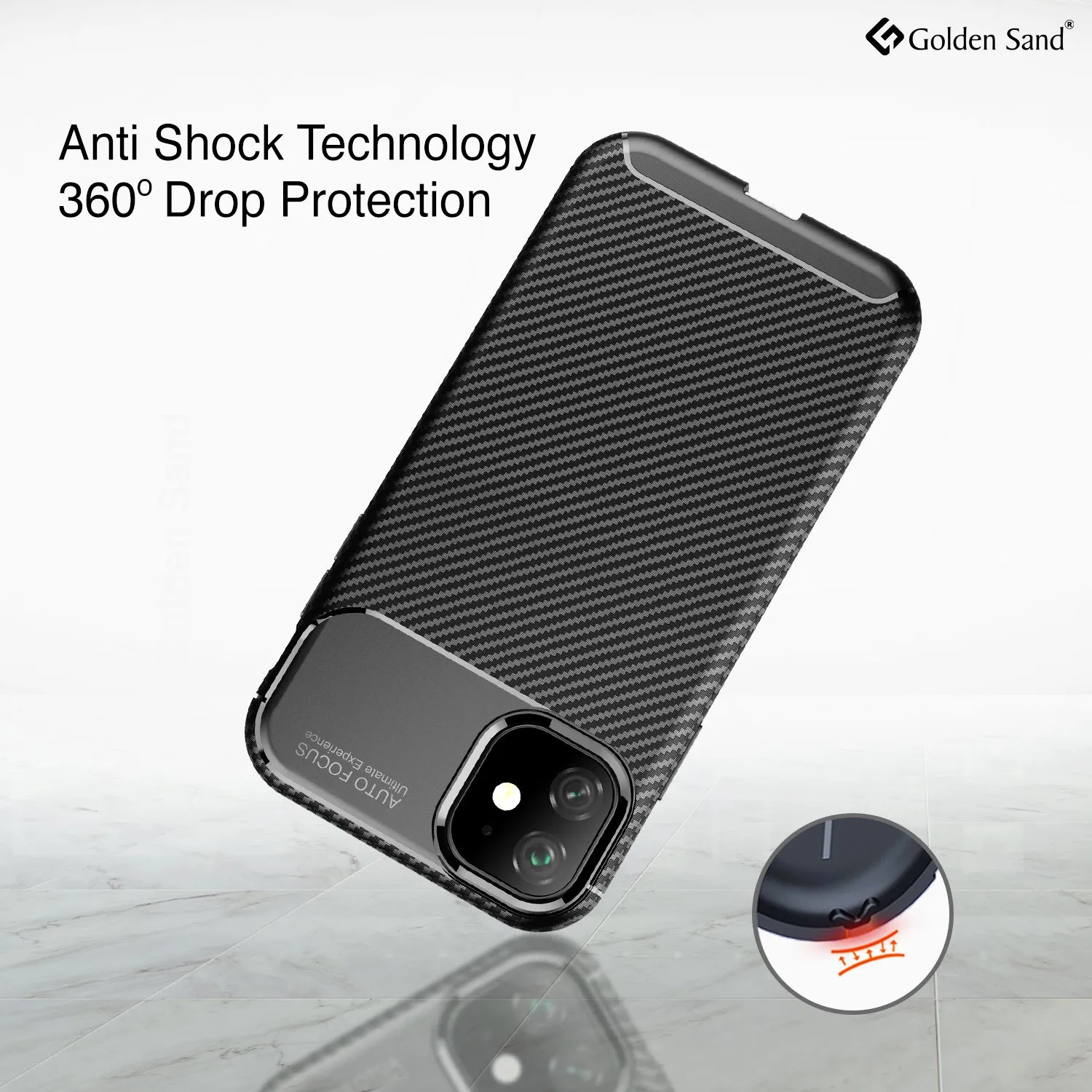 Aramid Fibre Series Shockproof Armor Back Cover for Apple iPhone 11 6.1 inch, Black
