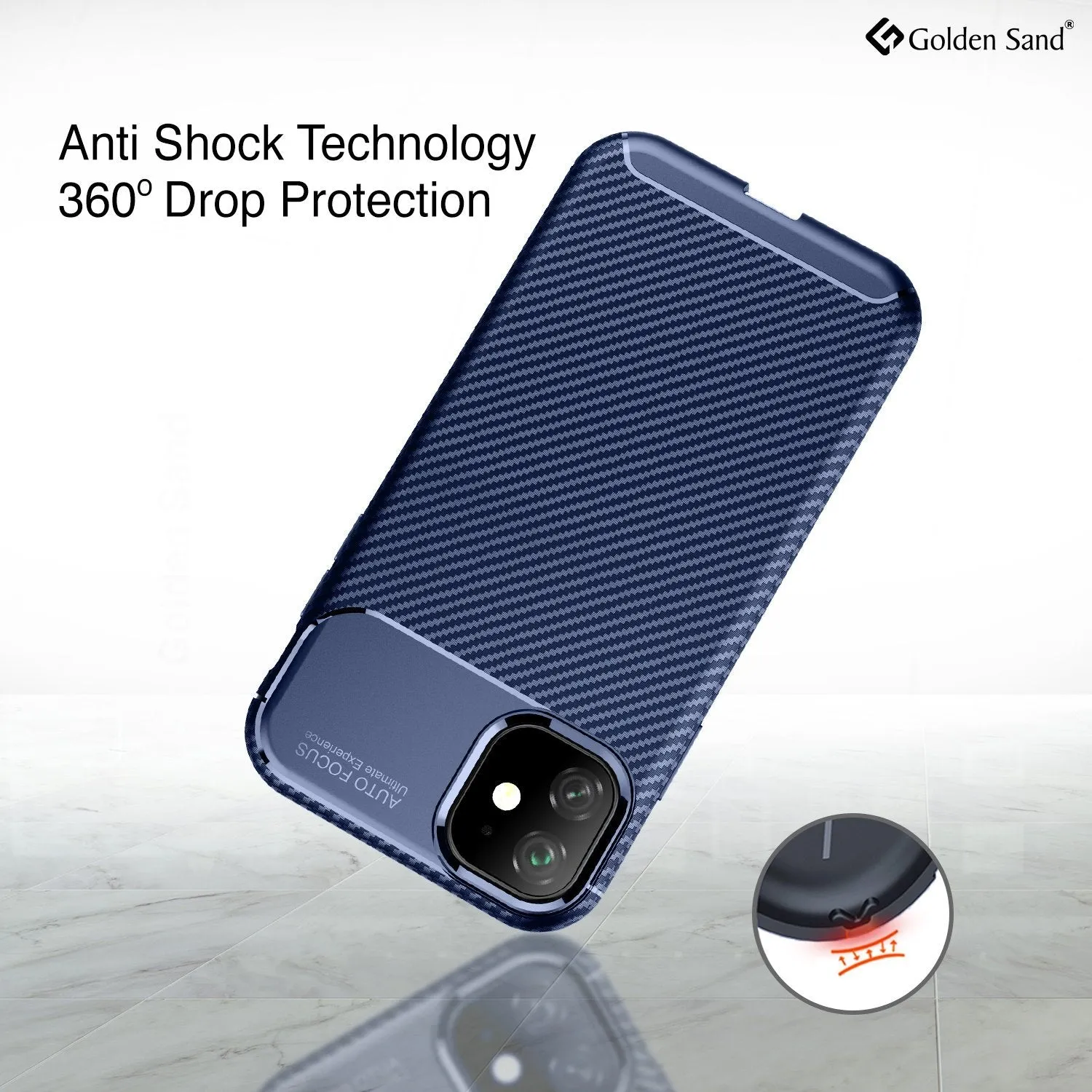 Aramid Fibre Series Shockproof Armor Back Cover for Apple iPhone 11 6.1 inch, Blue