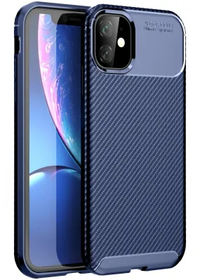 Aramid Fibre Series Shockproof Armor Back Cover for Apple iPhone 11 6.1 inch, Blue