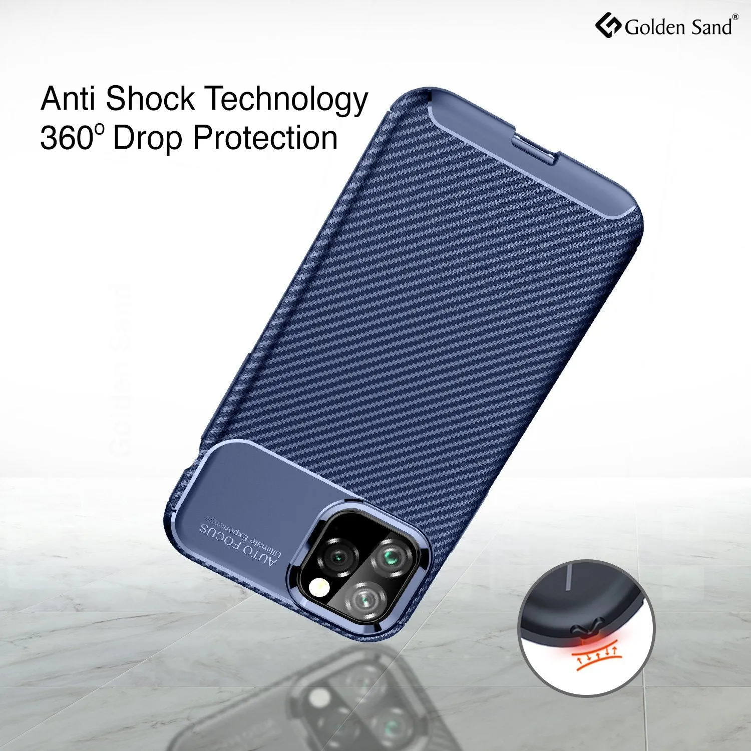 Aramid Fibre Series Shockproof Armor Back Cover for Apple iPhone 11 Pro 5.8 inch, Blue