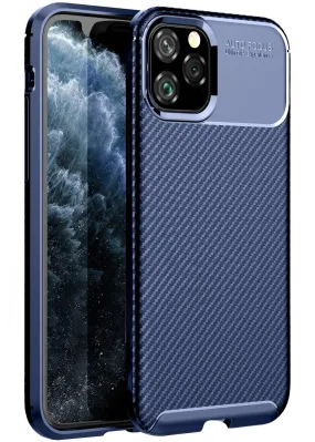 Aramid Fibre Series Shockproof Armor Back Cover for Apple iPhone 11 Pro 5.8 inch, Blue