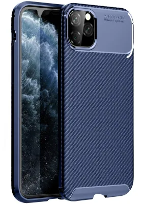 Aramid Fibre Series Shockproof Armor Back Cover for Apple iPhone 11 Pro Max 6.5 inch, Blue