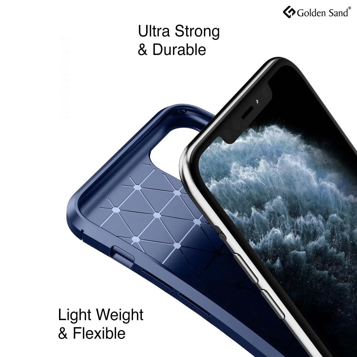 Aramid Fibre Series Shockproof Armor Back Cover for Apple iPhone 11 Pro Max 6.5 inch, Blue