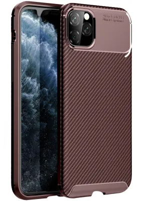Aramid Fibre Series Shockproof Armor Back Cover for Apple iPhone 11 Pro Max 6.5 inch, Brown