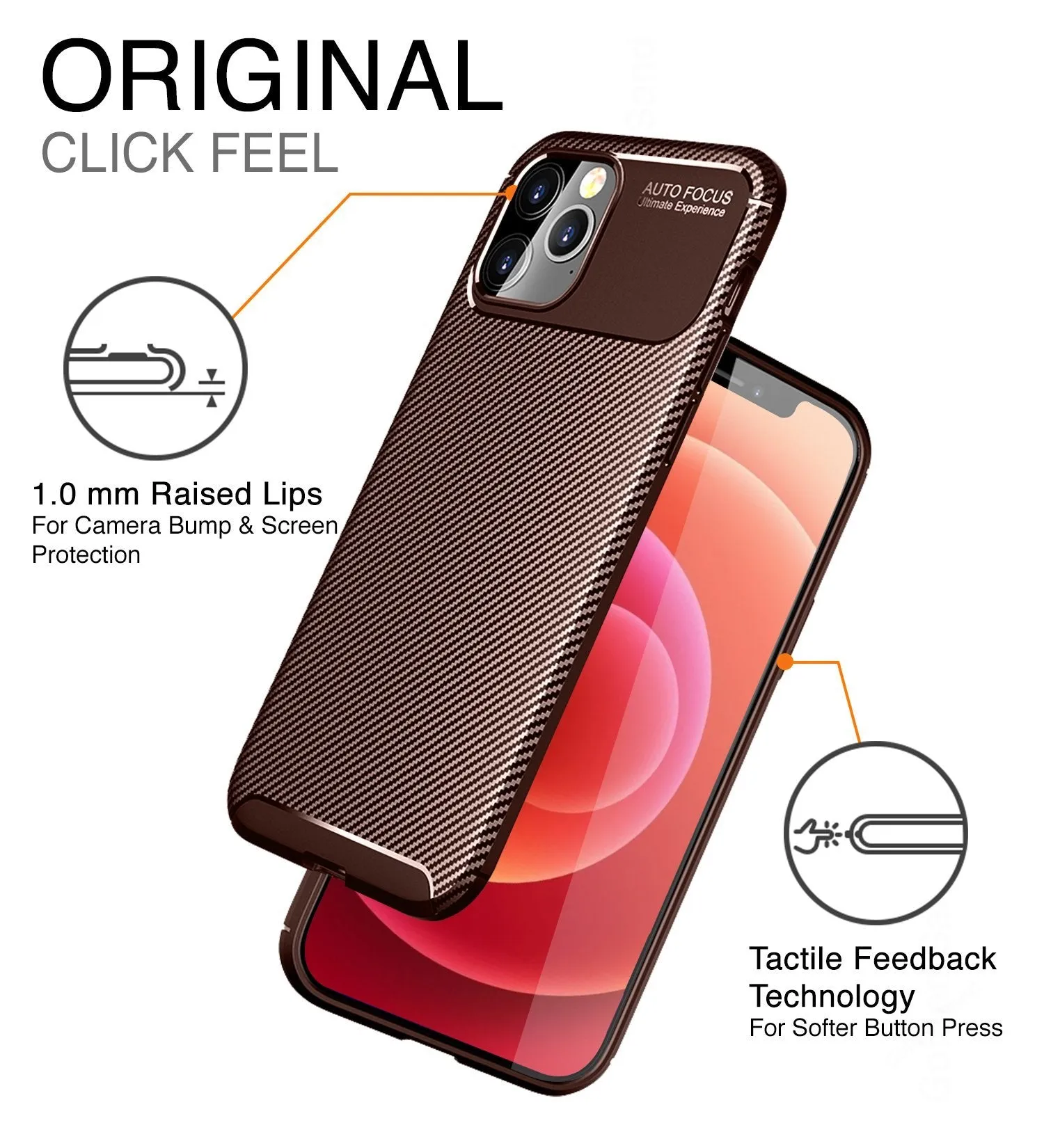 Aramid Fibre Series Shockproof Armor Back Cover for Apple iPhone 12 Pro, Brown