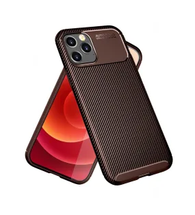 Aramid Fibre Series Shockproof Armor Back Cover for Apple iPhone 12 Pro, Brown