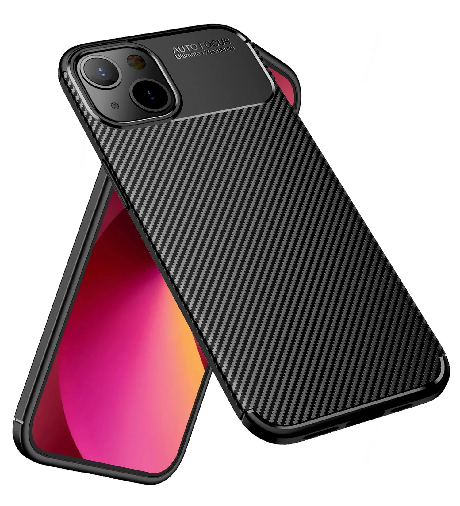 Aramid Fibre Series Shockproof Armor Back Cover for Apple iPhone 13, 6.1 inch, Black