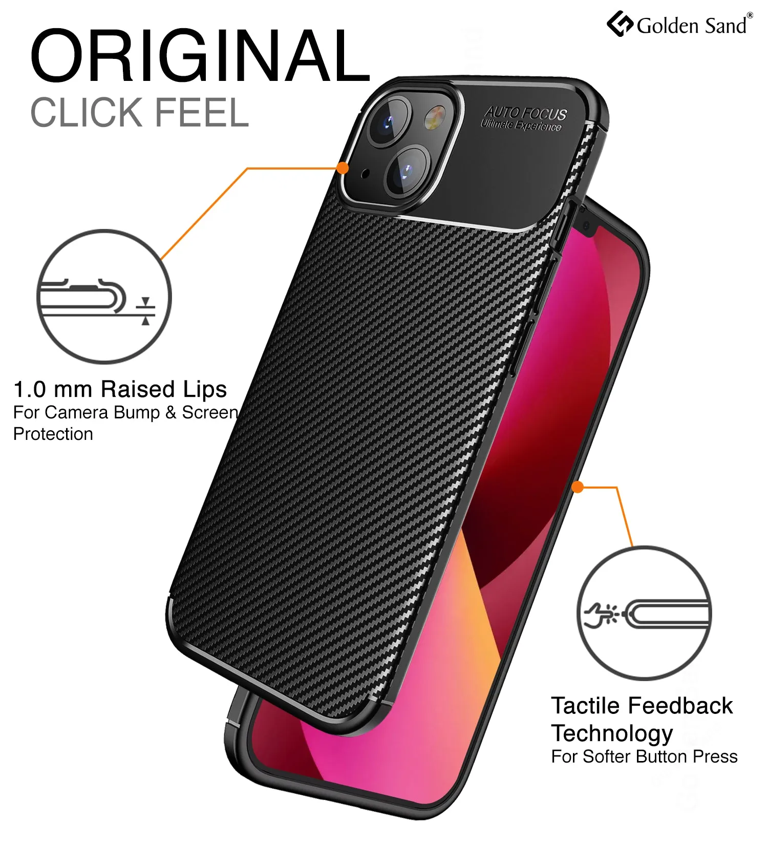 Aramid Fibre Series Shockproof Armor Back Cover for Apple iPhone 13, 6.1 inch, Black