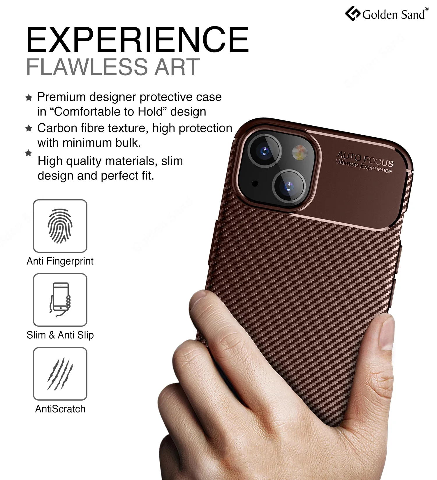 Aramid Fibre Series Shockproof Armor Back Cover for Apple iPhone 13 Mini, 5.4 inch, Brown