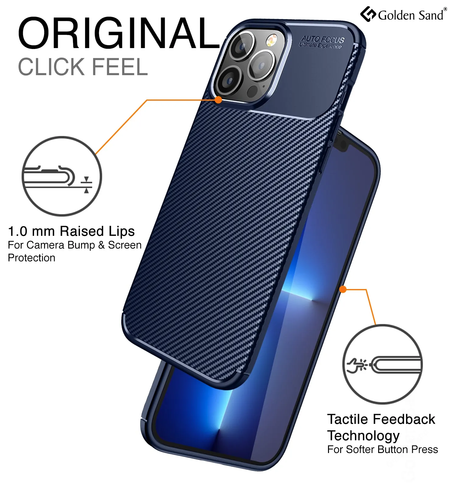 Aramid Fibre Series Shockproof Armor Back Cover for Apple iPhone 13 Pro Max, 6.7 inch, Blue