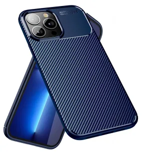 Aramid Fibre Series Shockproof Armor Back Cover for Apple iPhone 13 Pro Max, 6.7 inch, Blue