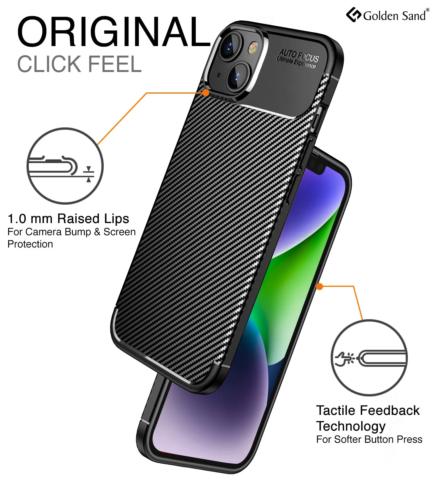 Aramid Fibre Series Shockproof Armor Back Cover for Apple iPhone 14 Plus, 6.7 inch, Black