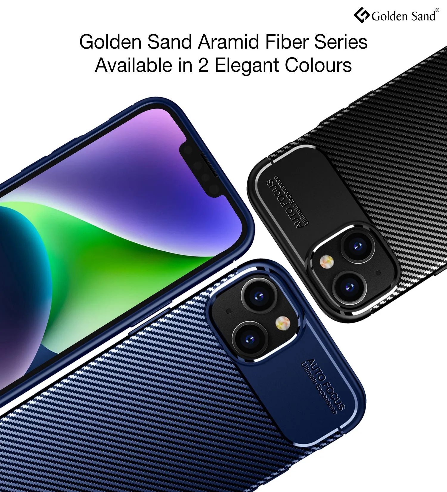 Aramid Fibre Series Shockproof Armor Back Cover for Apple iPhone 14 Plus, 6.7 inch, Blue