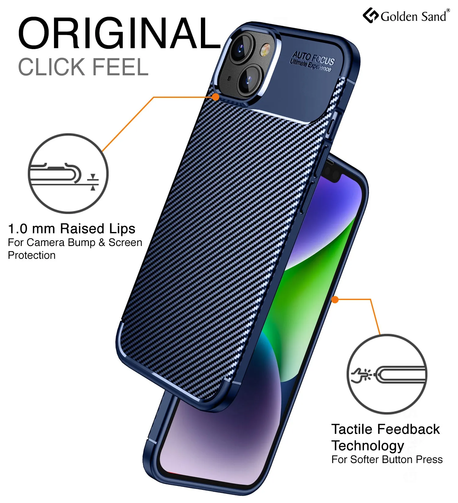 Aramid Fibre Series Shockproof Armor Back Cover for Apple iPhone 14 Plus, 6.7 inch, Blue
