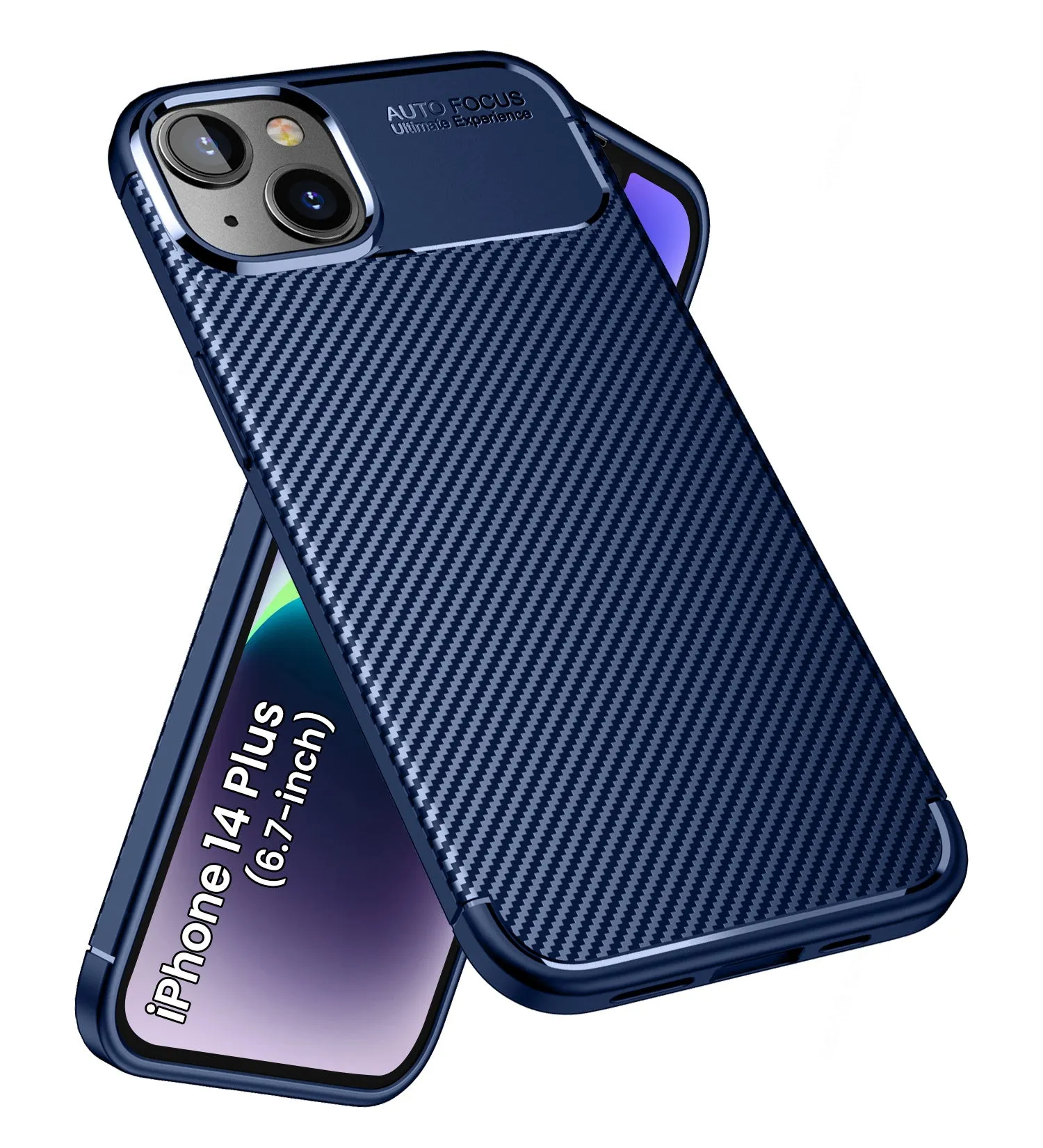 Aramid Fibre Series Shockproof Armor Back Cover for Apple iPhone 14 Plus, 6.7 inch, Blue